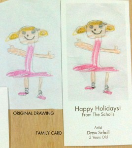 Children's art and family card Children's art and family card