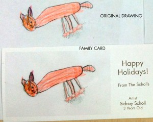 Children's art and family card Children's art and family card