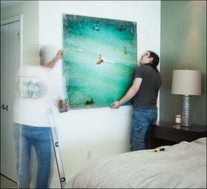 Installing the Acrylic Prints by Los Angeles Photographer Nick Koudis